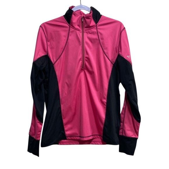 Ariat Tops - AriatTEK Bryce Cold Series Quarter-Zip Pullover – Pink & Black | Size Large